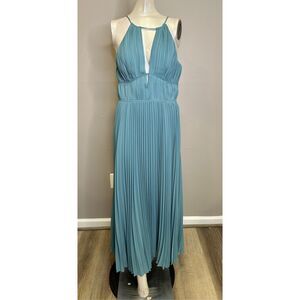 Jonathan Simkhai Teal Pleated Midi Dress